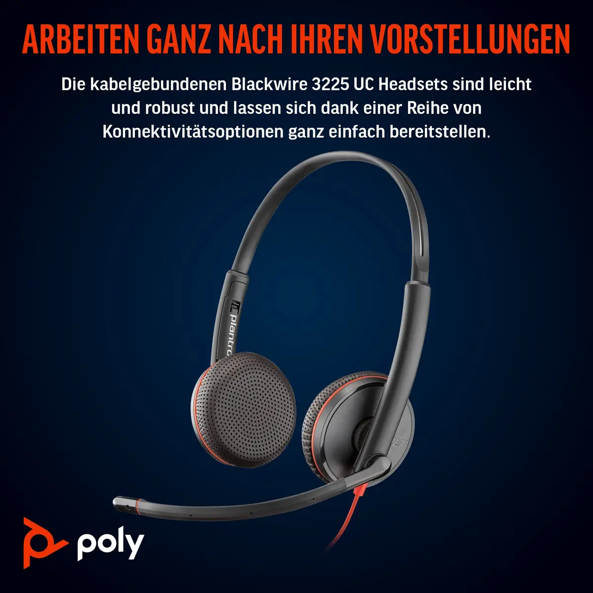 Poly Blackwire 3225 Headset On-Ear kabelgebunden aktive Rauschunterdrückung 3,5mm Stecker USB-C Schwarz