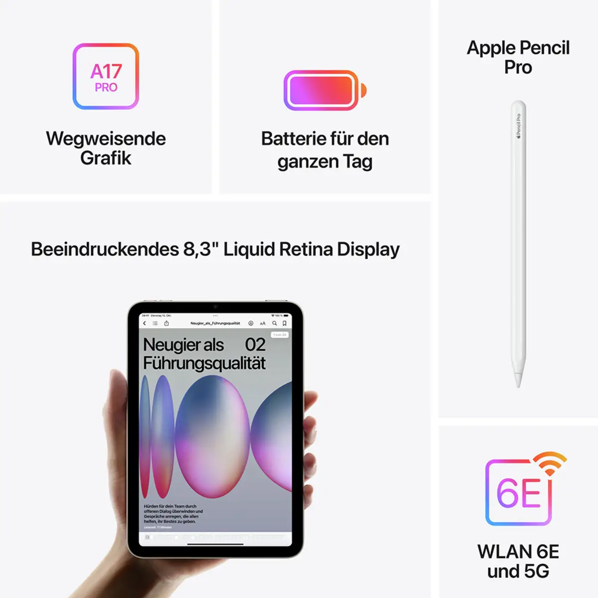 iPad mini (2024) 8,3" 256GB WiFi + Cellular spacegrau