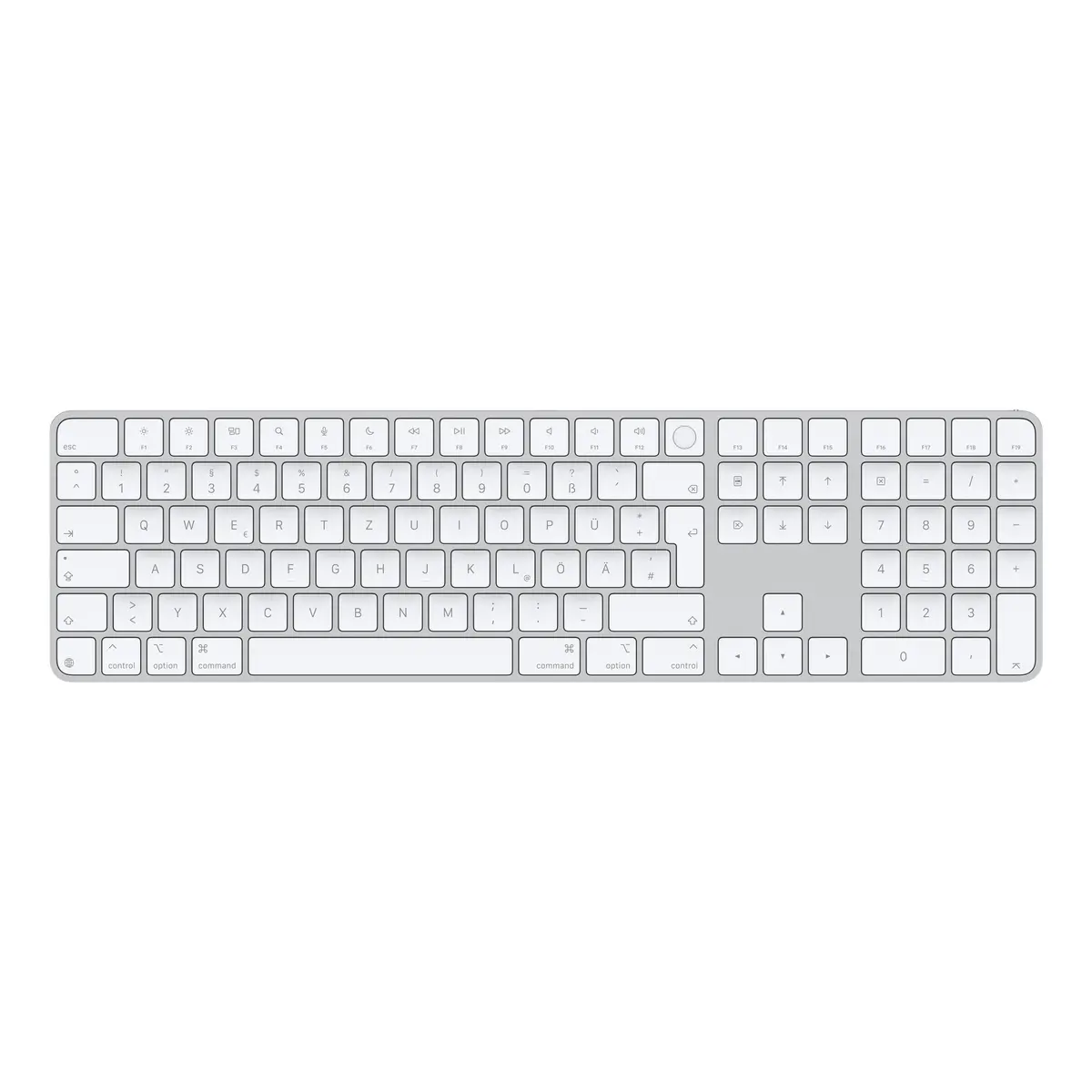 Magic Keyboard mit Touch ID und Ziffernblock für Mac Modelle mit Apple Chip - Weiße Tasten - Deutsch