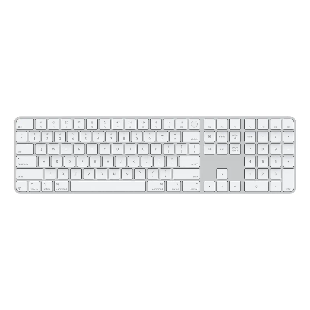 Magic Keyboard mit Touch ID und Ziffernblock für Mac Modelle mit Apple Chip - Weiße Tasten - Englisch (USA)