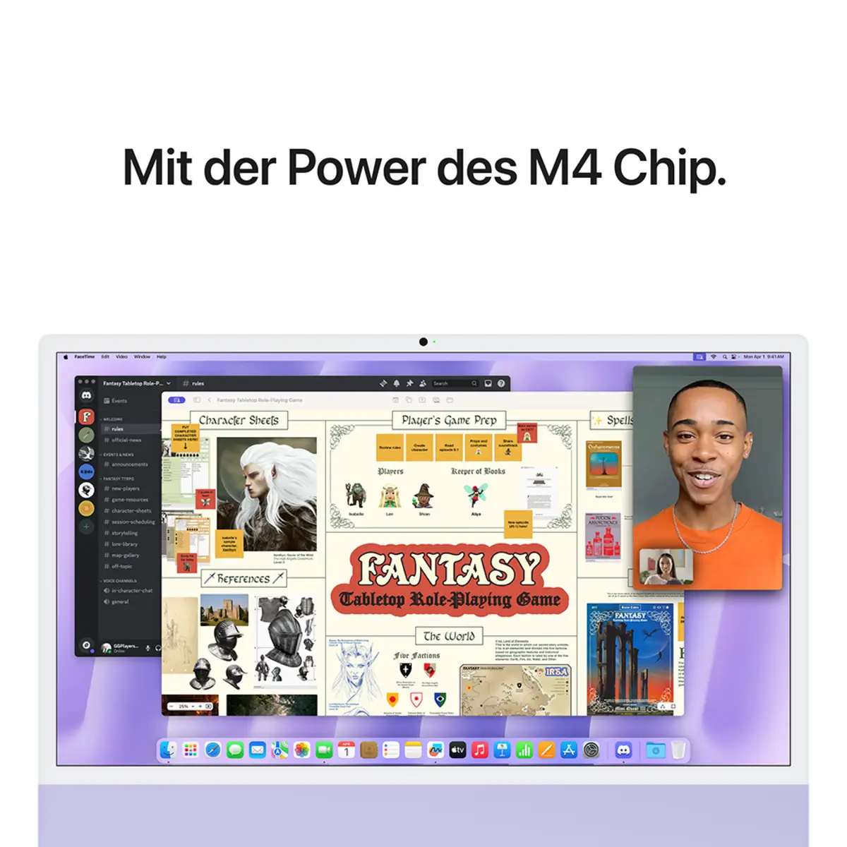 iMac violett mit Retina 4.5k Display Nanotexturglas Apple M4 10C 61cm (24") 32GB RAM 2TB SSD Gigabit Ethernet Magic Mouse 2 + Magic Keyboard mit TouchID und Ziffernblock Deutsch