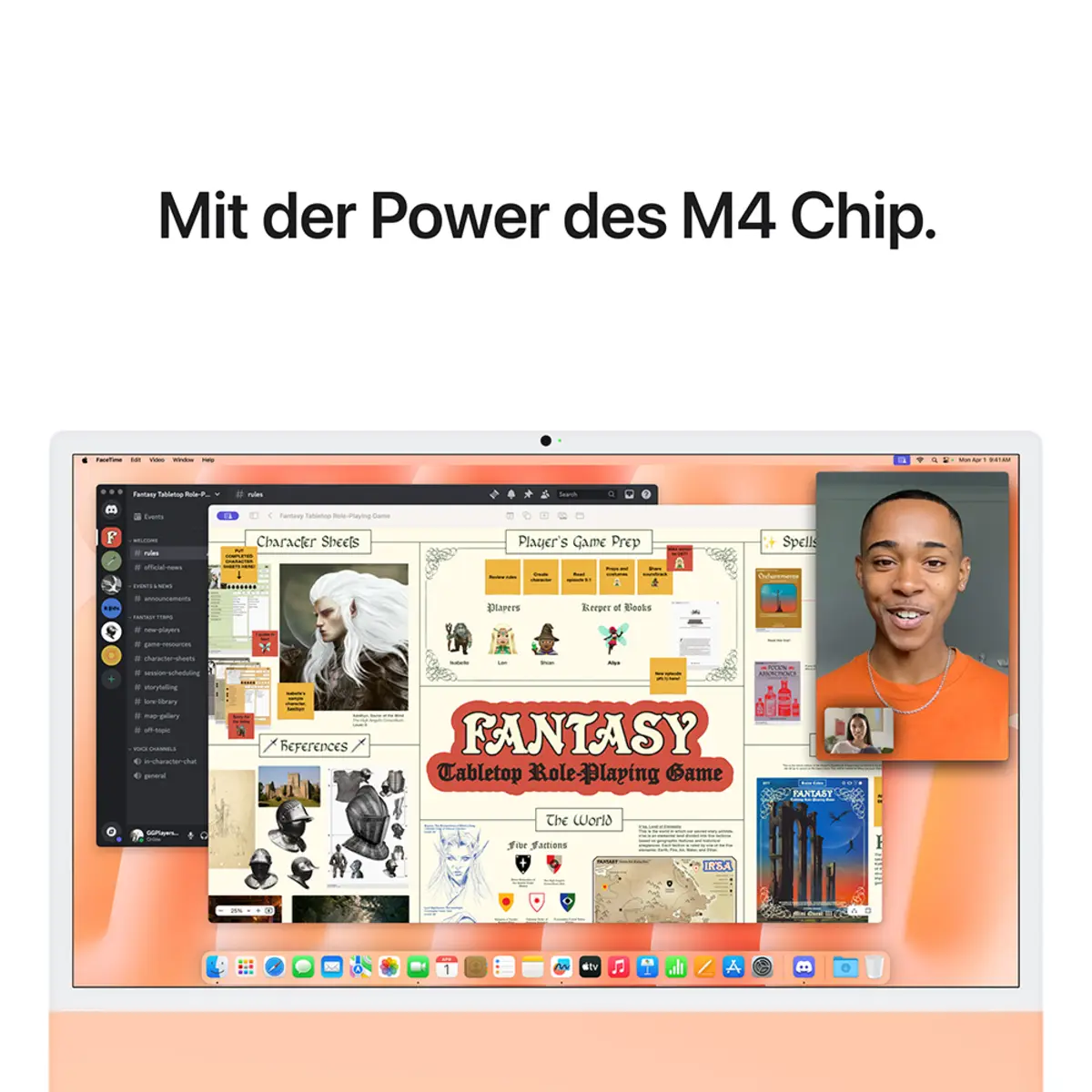 iMac orange mit Retina 4.5k Display Standardglas Apple M4 10C 61cm (24") 16GB RAM 256GB SSD Gigabit Ethernet Magic Mouse 2 + Magic Keyboard mit TouchID und Ziffernblock Deutsch