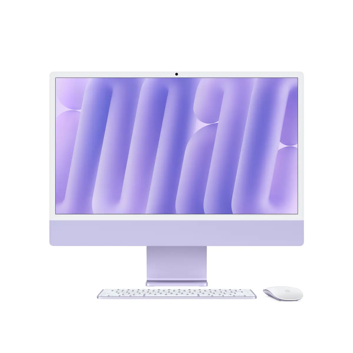 iMac violett mit Retina 4.5k Display Standardglas Apple M4 8C61cm (24") 24GB RAM 512GB SSD Gigabit Ethernet Magic Mouse 2 + Magic Keyboard Deutsch