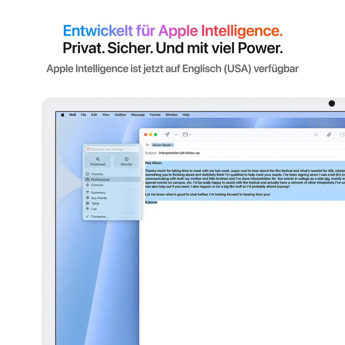 iMac blau mit Retina 4.5k Display Standardglas Apple M4 10C 61cm (24") 24GB RAM 2TB SSD Gigabit Ethernet Magic Mouse 2 + Magic Keyboard mit TouchID und Ziffernblock Deutsch