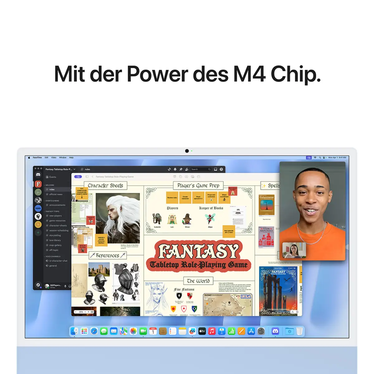 iMac blau mit Retina 4.5k Display Nanotexturglas Apple M4 10C 61cm (24") 32GB RAM 2TB SSD Gigabit Ethernet Magic Mouse 2 + Magic Keyboard mit TouchID und Ziffernblock Deutsch