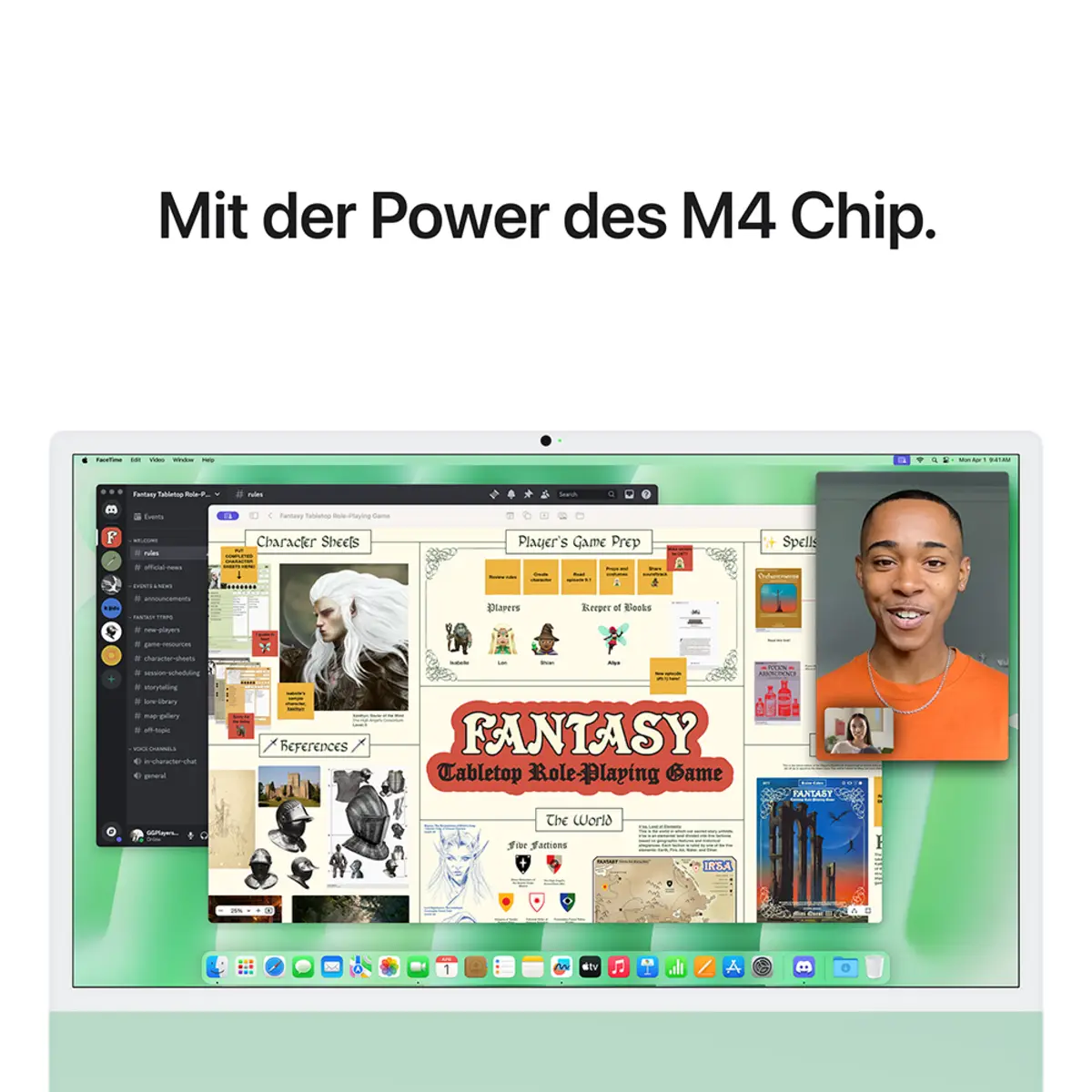 iMac grün mit Retina 4.5k Display Standardglas Apple M4 10C 61cm (24") 16GB RAM 256GB SSD Gigabit Ethernet Magic Mouse 2 + Magic Keyboard mit TouchID und Ziffernblock Deutsch
