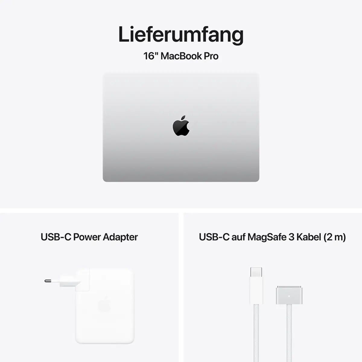 MacBook Pro Apple M4 Max 16C Deutsch 64GB RAM 2TB SSD 41,1cm (16") Retina Standardglas 140W EU-Plug Silber