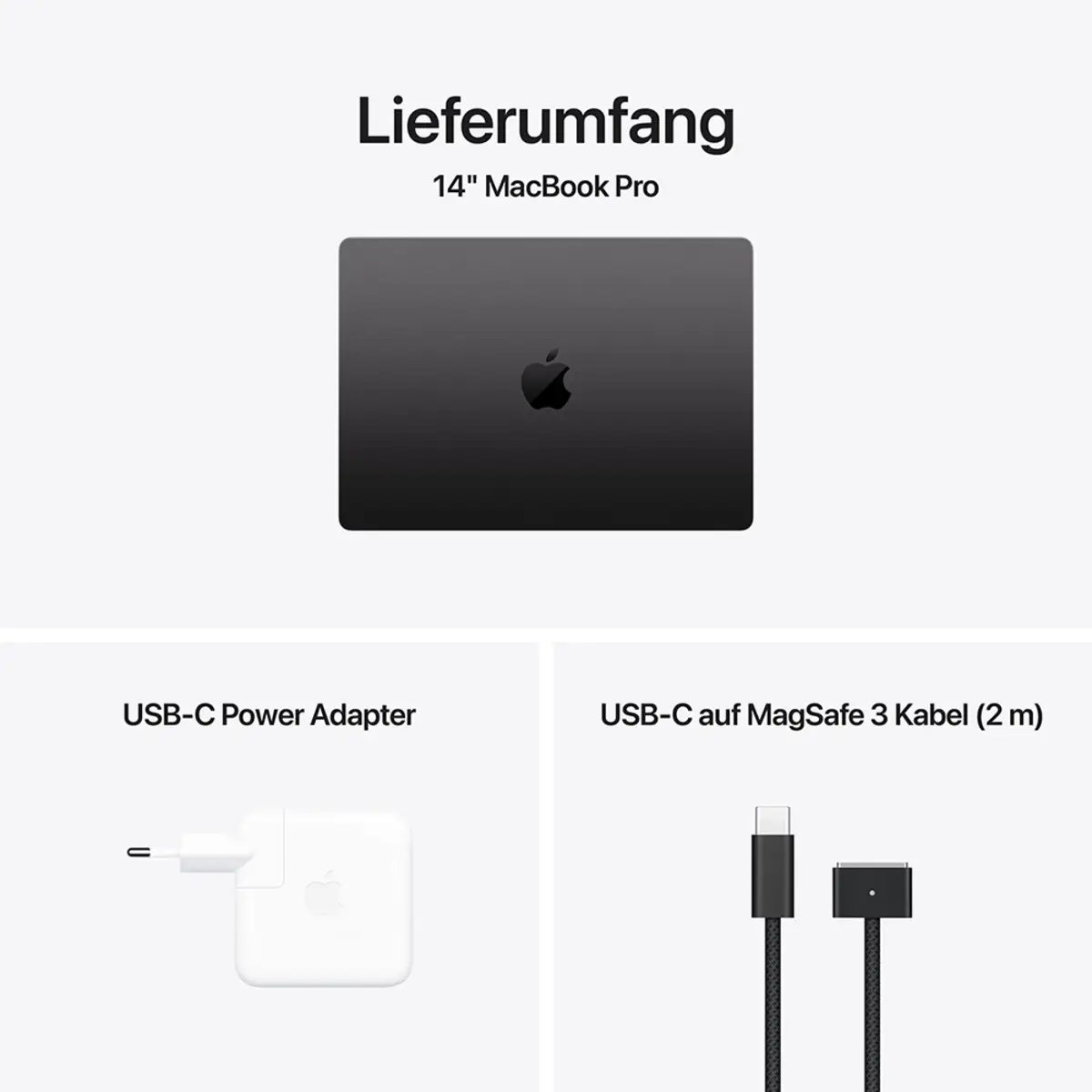 MacBook Pro Apple M4 Max 16C Deutsch 128GB RAM 2TB SSD 36 cm (14,2") Retina Standardglas 96W EU-Plug Space Schwarz