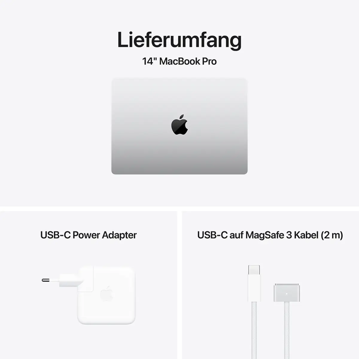 MacBook Pro Apple M4 10C Deutsch 16GB RAM 2TB SSD 36 cm (14,2") Retina Nanotexturglas 70W EU-Plug Silber