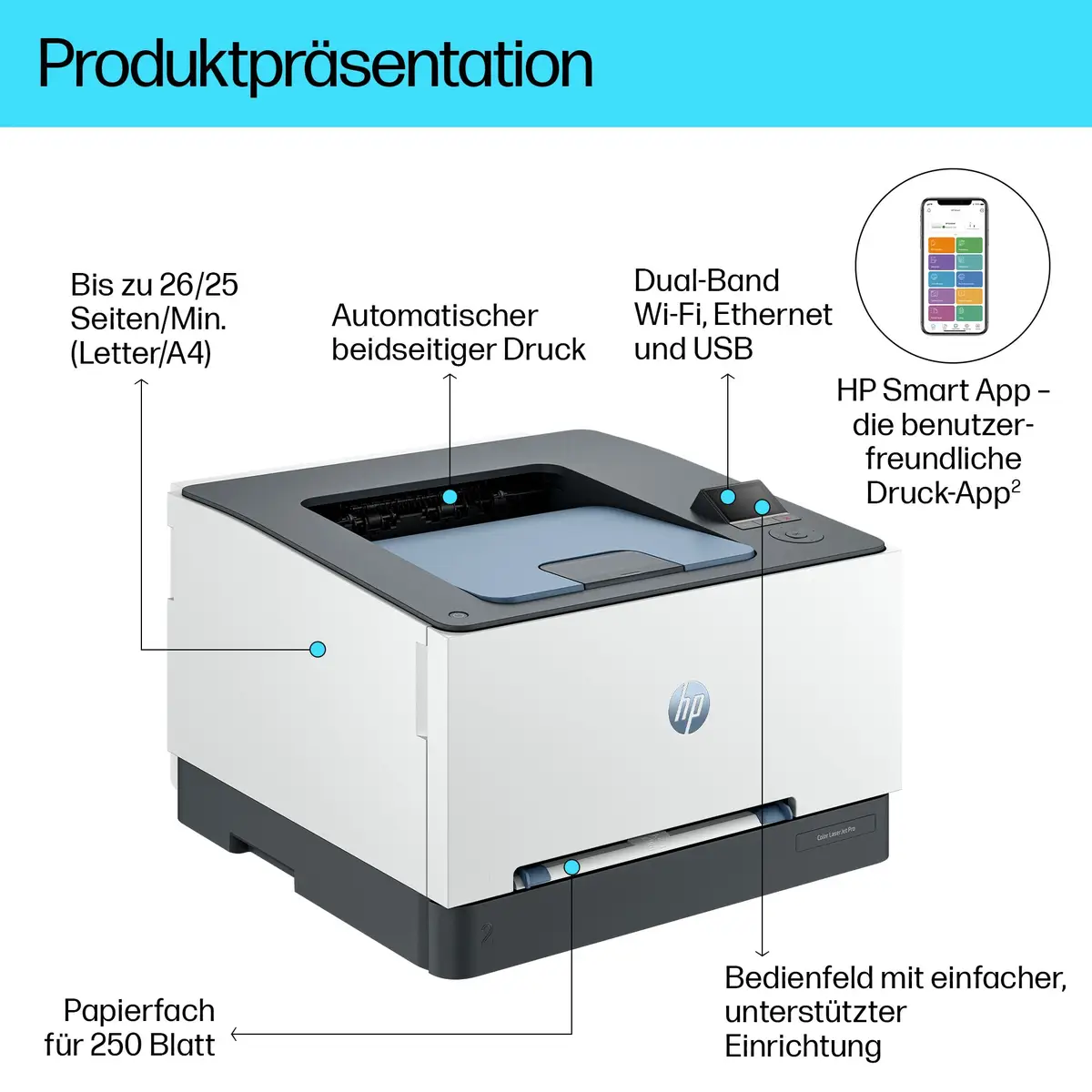 Color LaserJet Pro 3202dw A4 Farblaserdrucker 600x600dpi 25ppm Duplex
