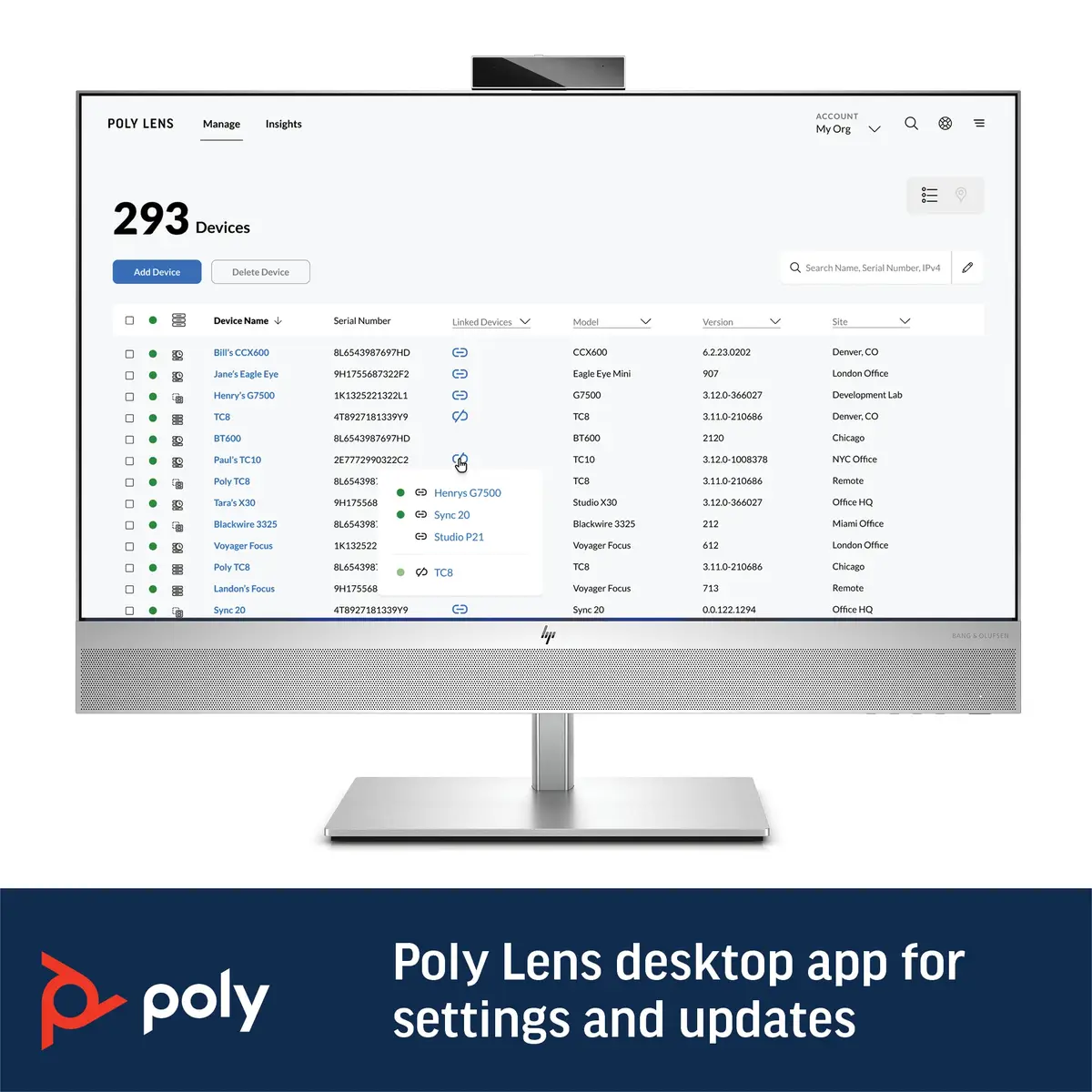 Poly Sync 60 Smarte Freisprecheinrichtung USB/Bluetooth Schwarz/Silber