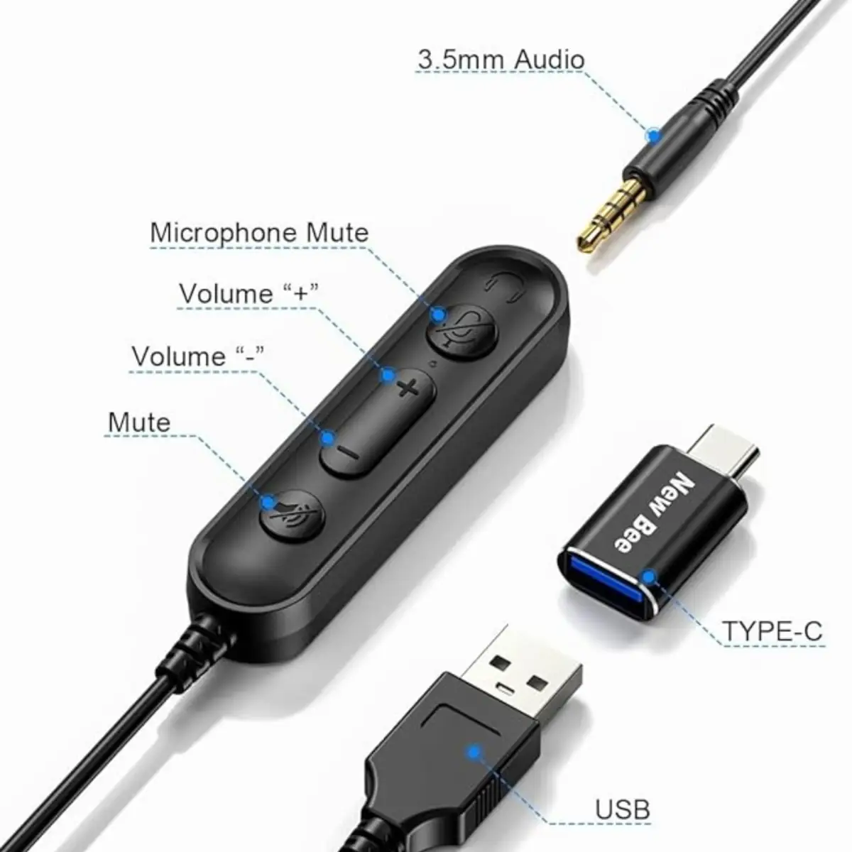 JLC Phonic V2 3.5mm/ USB And Type C Headset