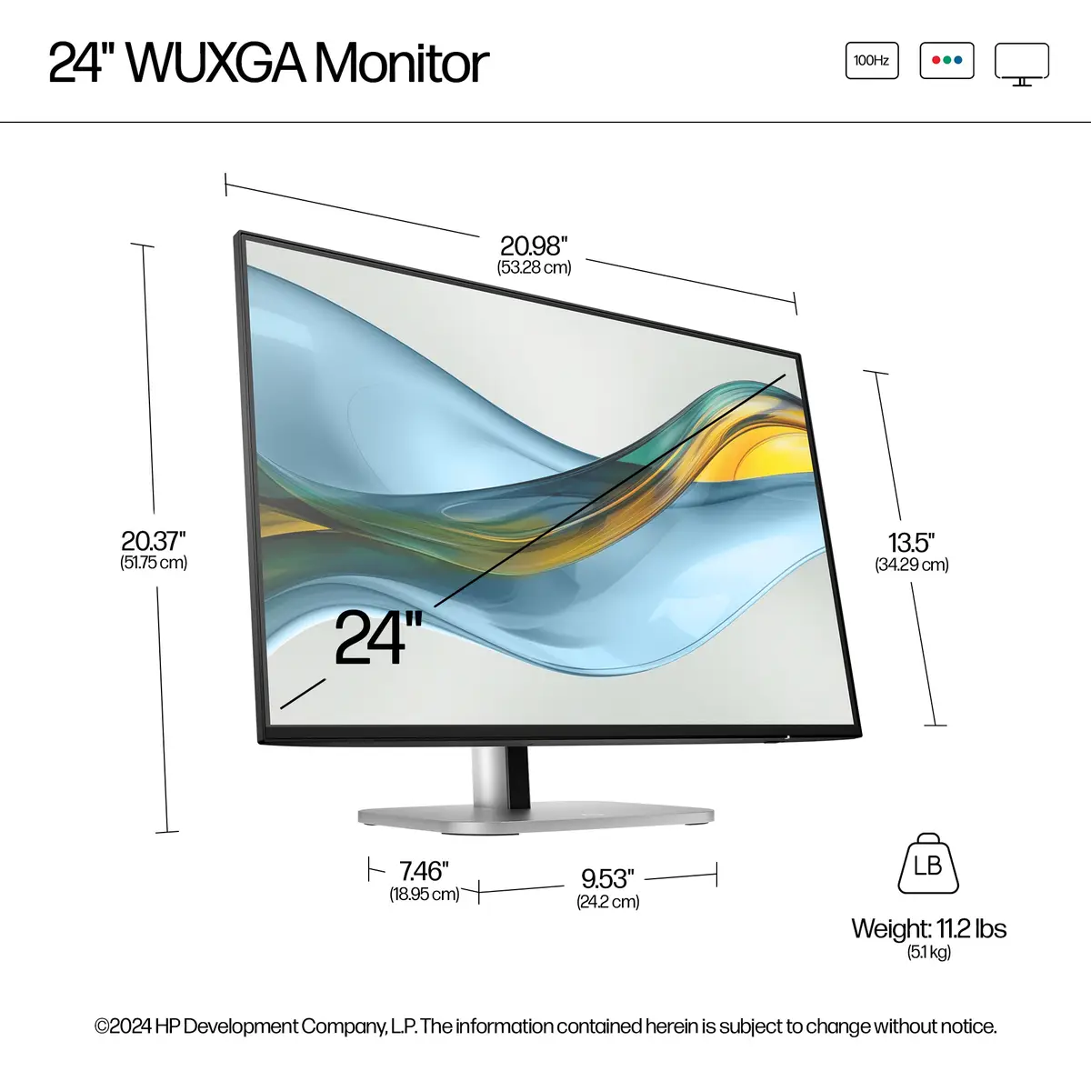 Series 5 Serie 5 Pro 24-Zoll-WUXGA-Monitor – 524pn, 61 cm (24"), 1920 x 1200 Pixel, WUXGA, LCD, 5 ms, Schwarz