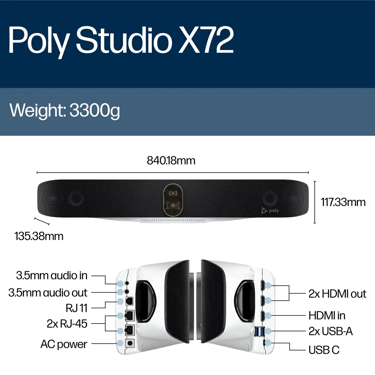 Poly Studio X72 All-In-One Video Bar EU