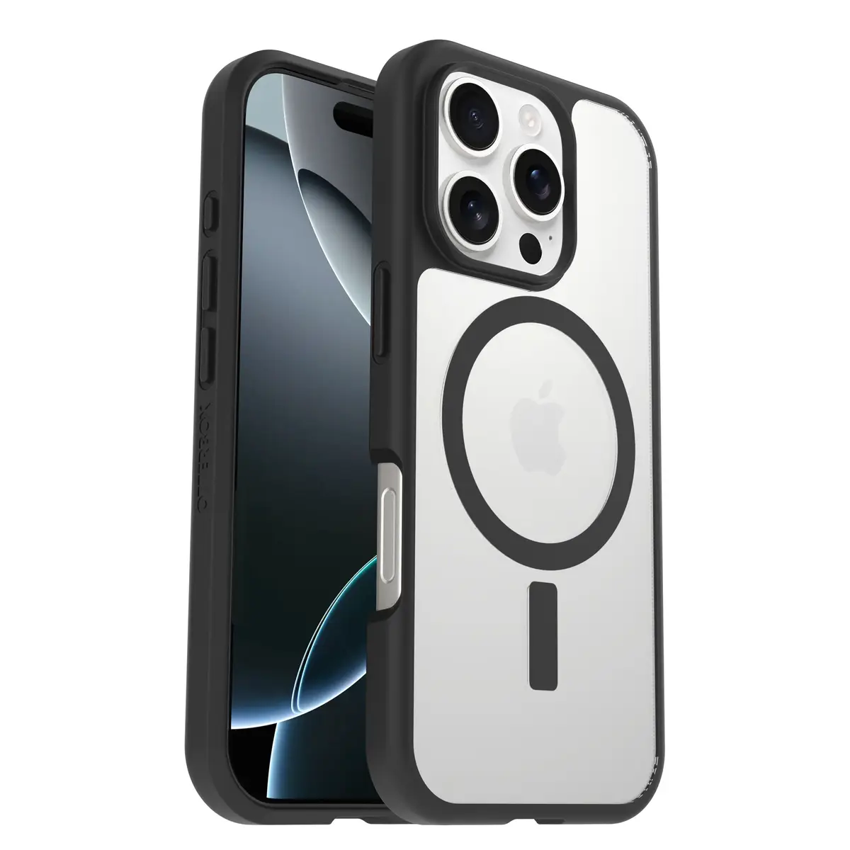 React SeriesHülle für Apple iPhone 16 Pro kompatibel mit MagSafe Black Crystal (transparent/schwarz)