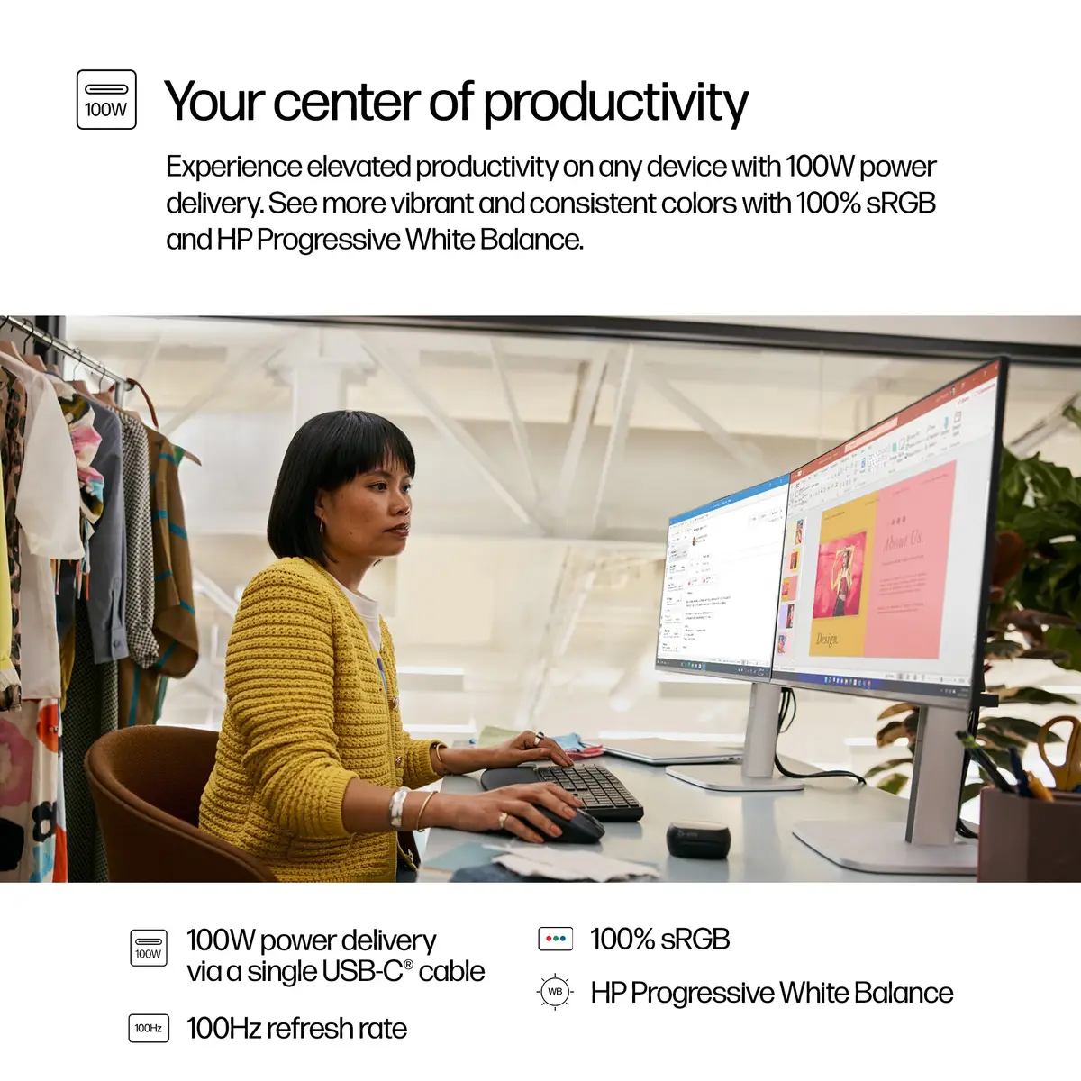 Series 5 Pro Serie 5 Pro 23,8-Zoll-FHD-USB-C-Monitor – 524pu, 60,5 cm (23.8"), 1920 x 1080 Pixel, Full HD, LCD, 5 ms, Schwarz, Silber