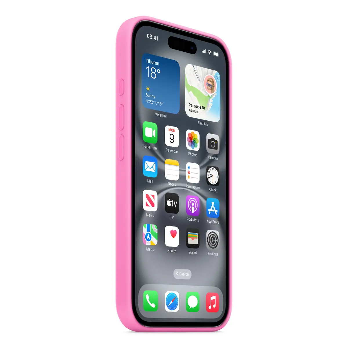 Silikon Case mit MagSafe für iPhone 16 Pfingstrose
