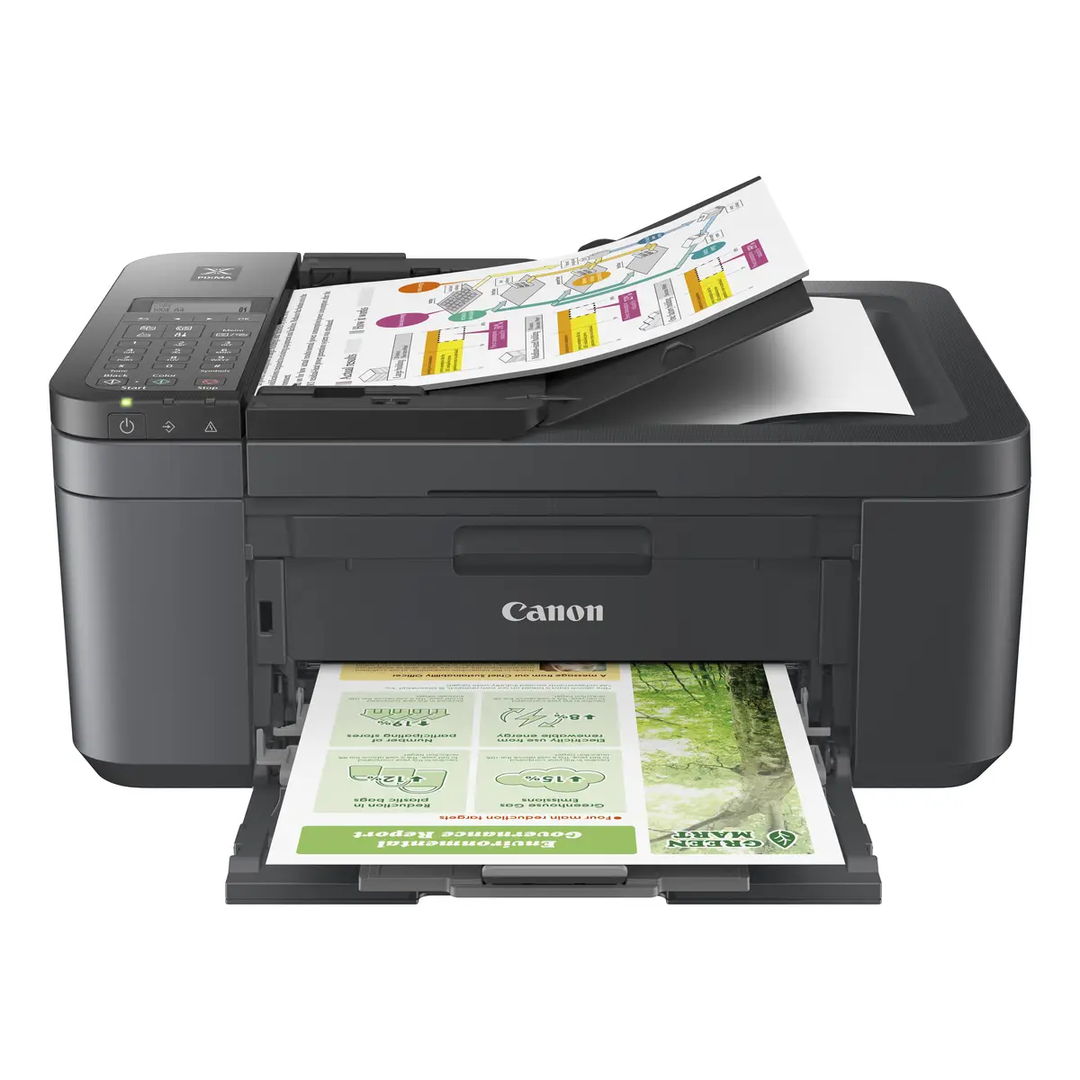 PIXMA TR4755i Multifunktionsdrucker Farbe Tintenstrahl A4 (210 x 297 mm) Legal (216 x 356 mm) (Original) A4/Legal (Medien) bis zu 6.4 Seiten/Min. (Kopieren) bis zu 8.8 ipm (Drucken) 100 Blatt 33.6 Kbps USB 2.0