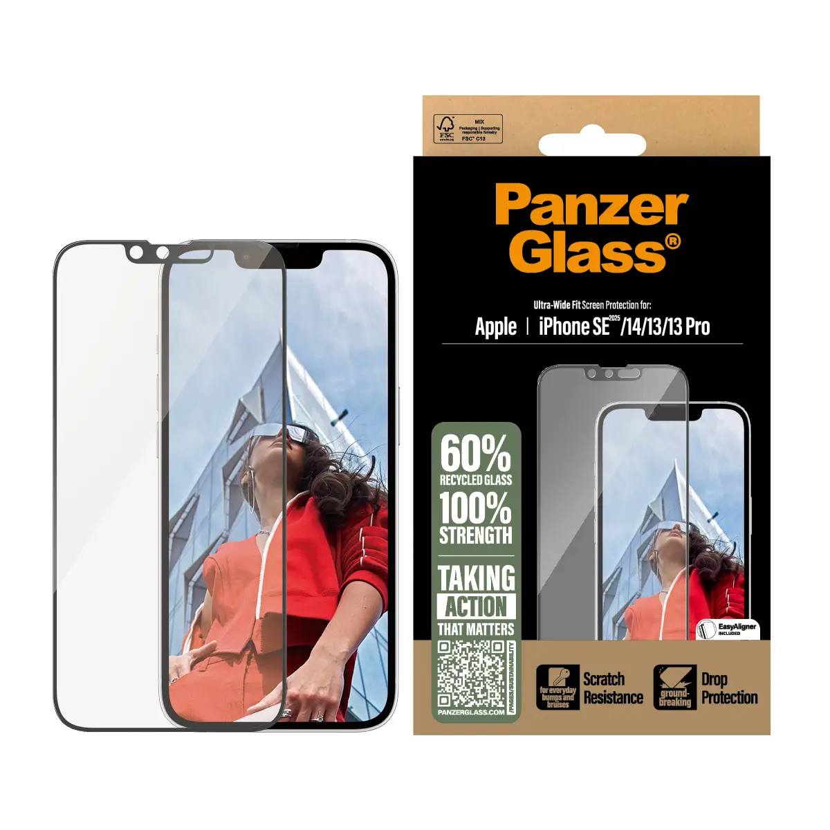 Bildschirmschutz für Handy Rahmenfarbe schwarz