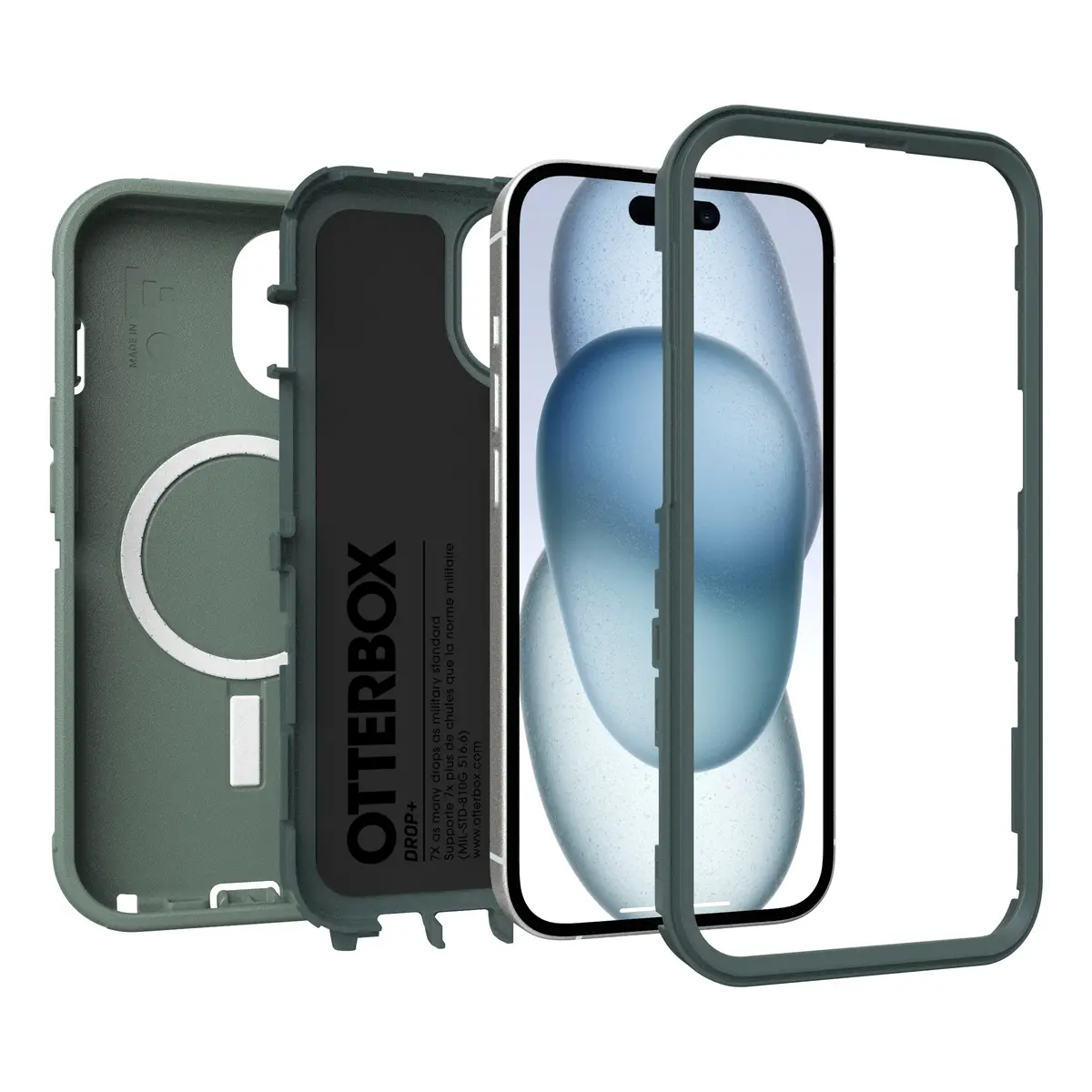 Schutzhülle für Apple iPhone 13 14 15 kompatibel mit MagSafe forest ranger (green)