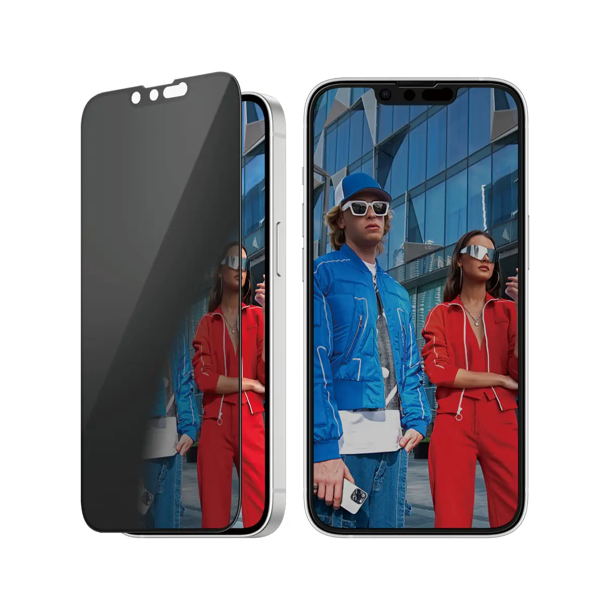 Bildschirmschutz für iPhone 13/13 Pro/14/16e Ultra-Wide Fit mit EasyAligner mit Sichtschutzfilter