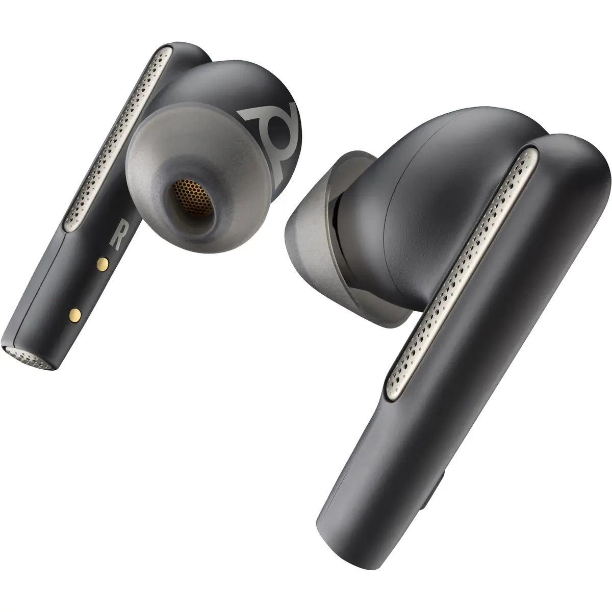 POLY Voyager Free 60 UC Carbon Black Earbuds +BT700 USB-C Adapter +Basic-Ladeetui Kabellos Anrufe/Musik Kopfhörer Schwarz