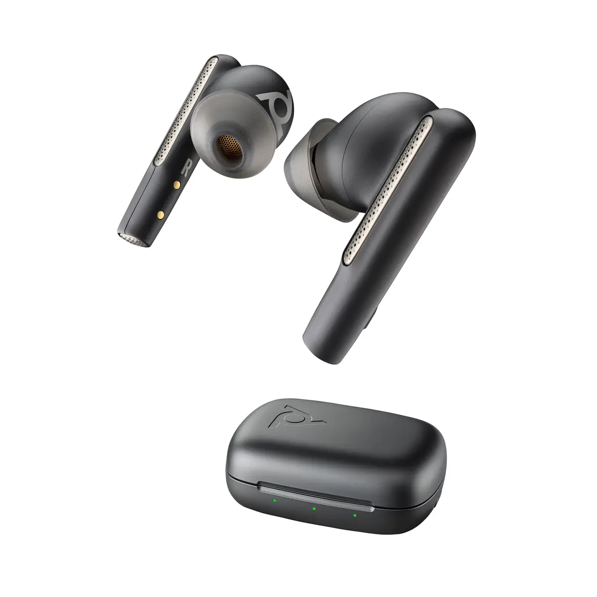 POLY Voyager Free 60 UC Carbon Black Earbuds +BT700 USB-C Adapter +Basic-Ladeetui Kabellos Anrufe/Musik Kopfhörer Schwarz
