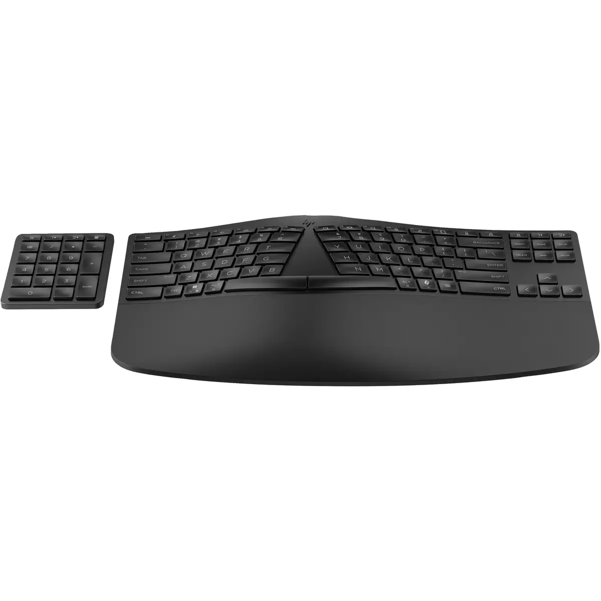 965 BLK Ergonomic Wireless Keyboard, Volle Größe (100%), Kabellos, RF Wireless + Bluetooth, Membran Key Switch, Schwarz