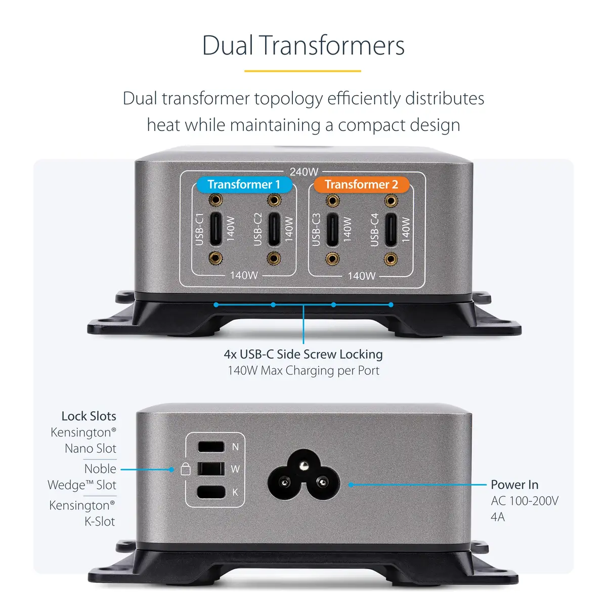StarTech 4-Port USB-C Charger Single Port 140W EPR Netzteil