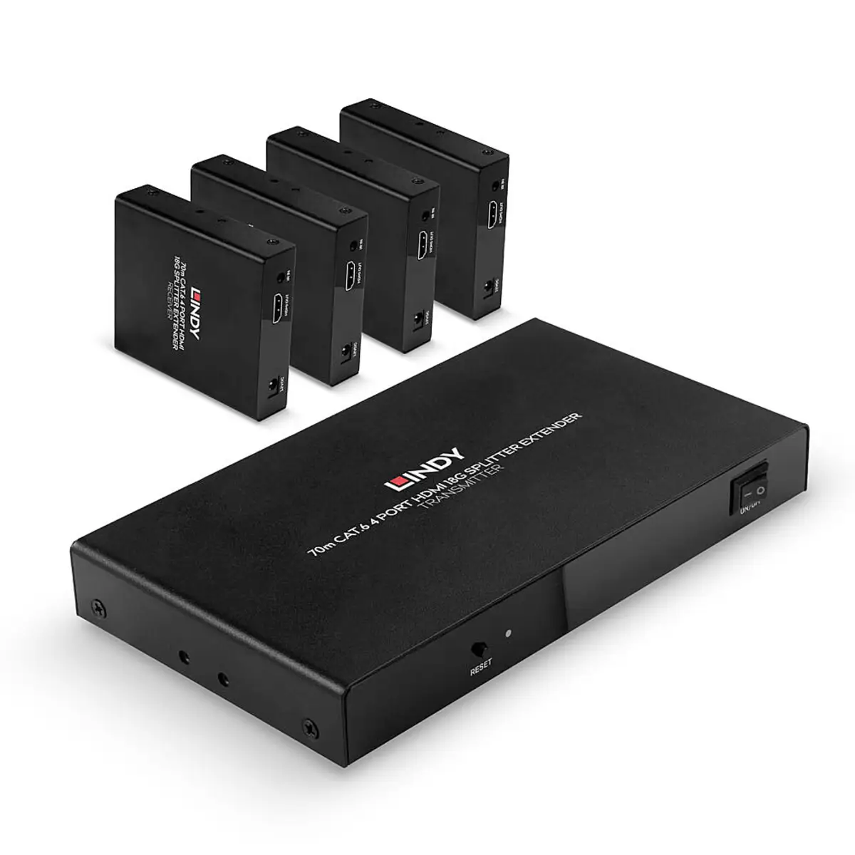 4 Port HDMI 4K60 Splitter Extender, 70m, Cat.6