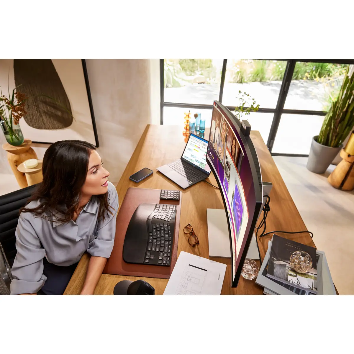Series 7 Pro Serie 7 Pro 34 Zoll WQHD-Konferenzmonitor – 734pm, 86,4 cm (34"), 3440 x 1440 Pixel, Wide Quad HD, LCD, 5 ms, Schwarz, Silber