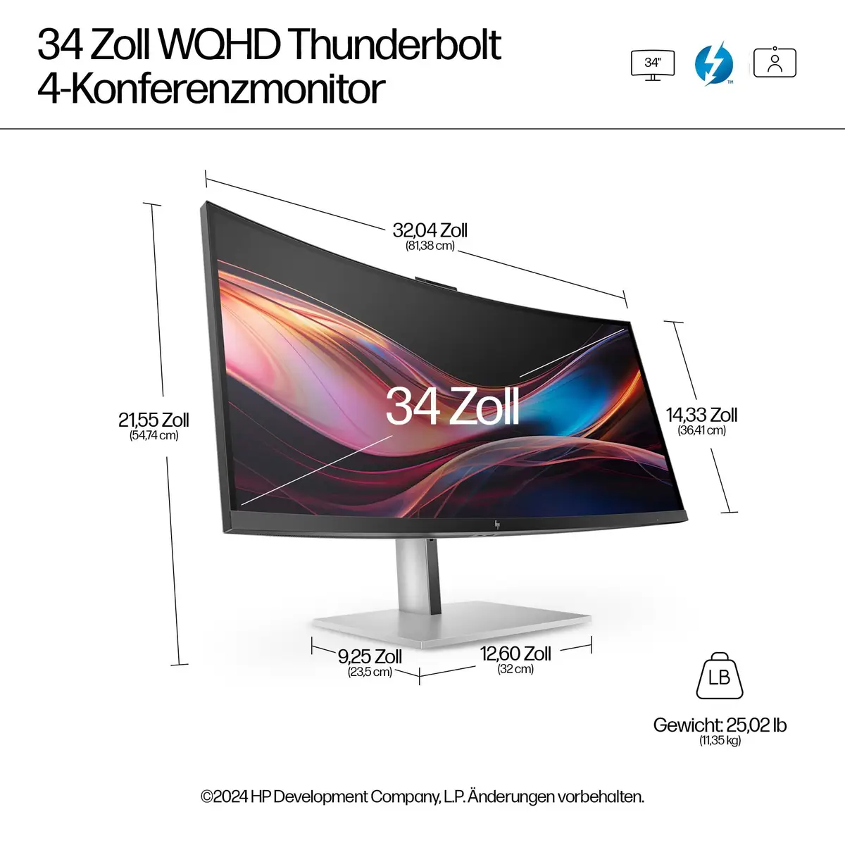 Series 7 Pro Serie 7 Pro 34 Zoll WQHD-Konferenzmonitor – 734pm, 86,4 cm (34"), 3440 x 1440 Pixel, Wide Quad HD, LCD, 5 ms, Schwarz, Silber