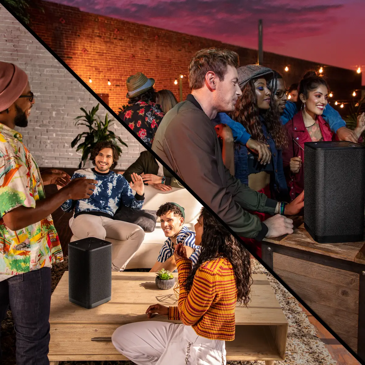HYPERBOOM Party-Soundsystem tragbar schwarz Bluetooth