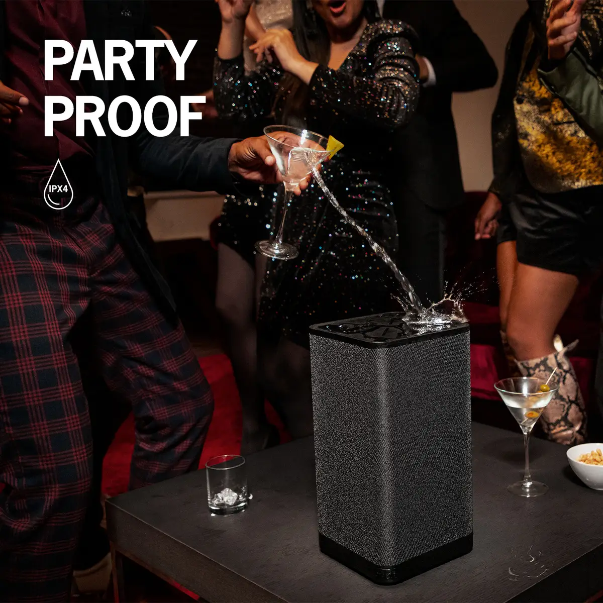 HYPERBOOM Party-Soundsystem tragbar schwarz Bluetooth