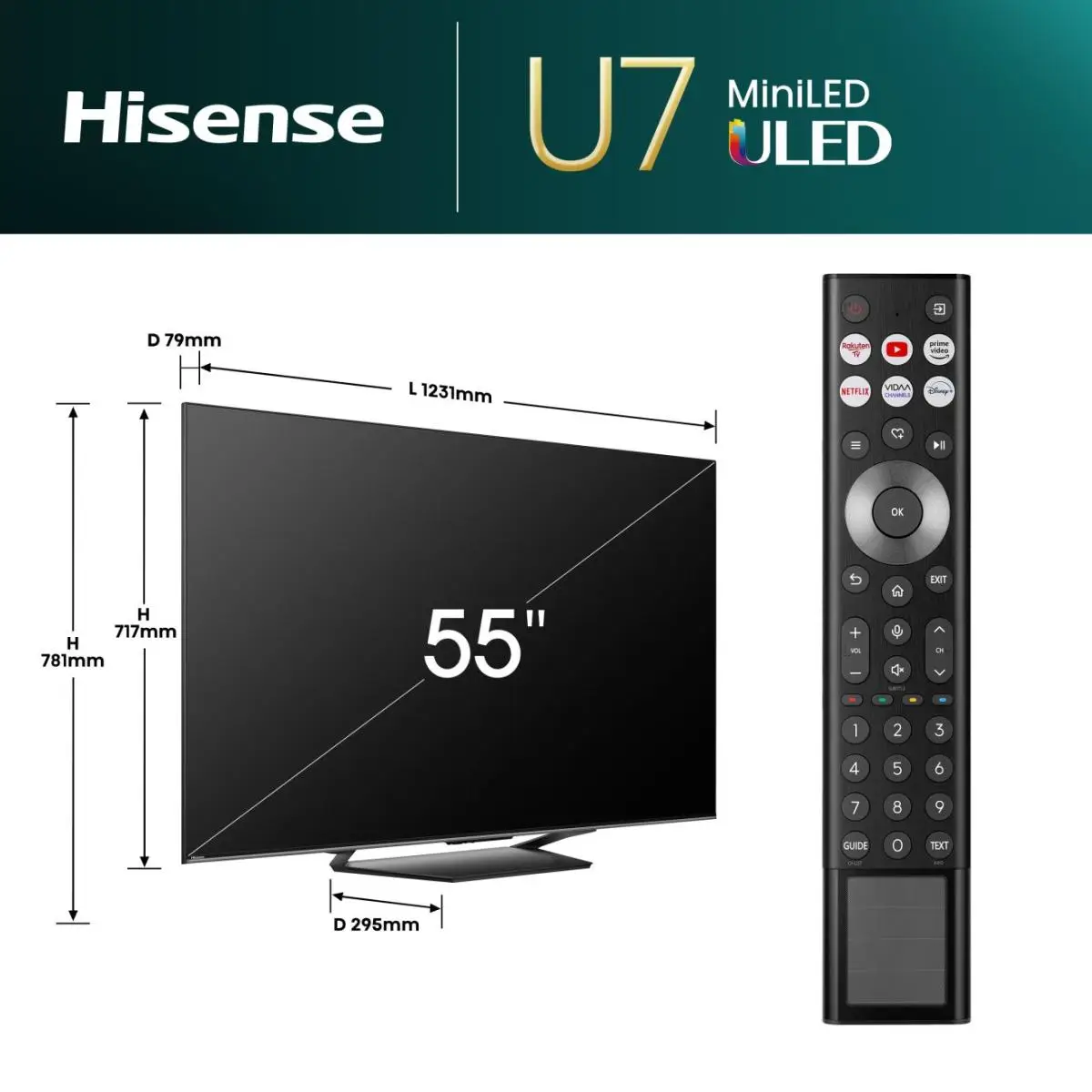 LCD-V 55U7NQ 55 4K 3840x2160 5000:1 1300 cd/m² 6 ms Schwarz Dunkelgrau