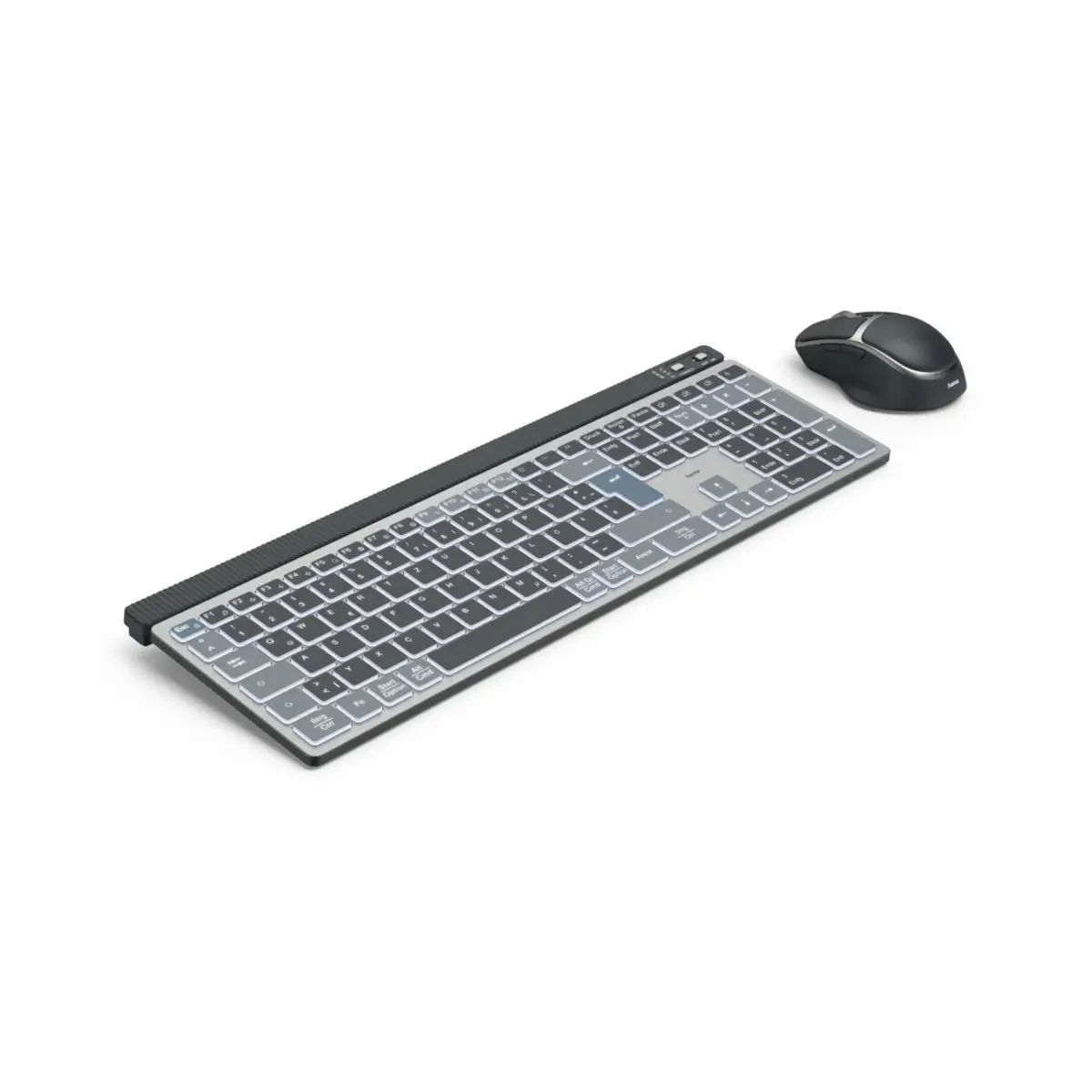 Multi-Device-Tastatur-Maus-Set WKM-750, kabellos, LED, Schwarz, QWERTZ DE