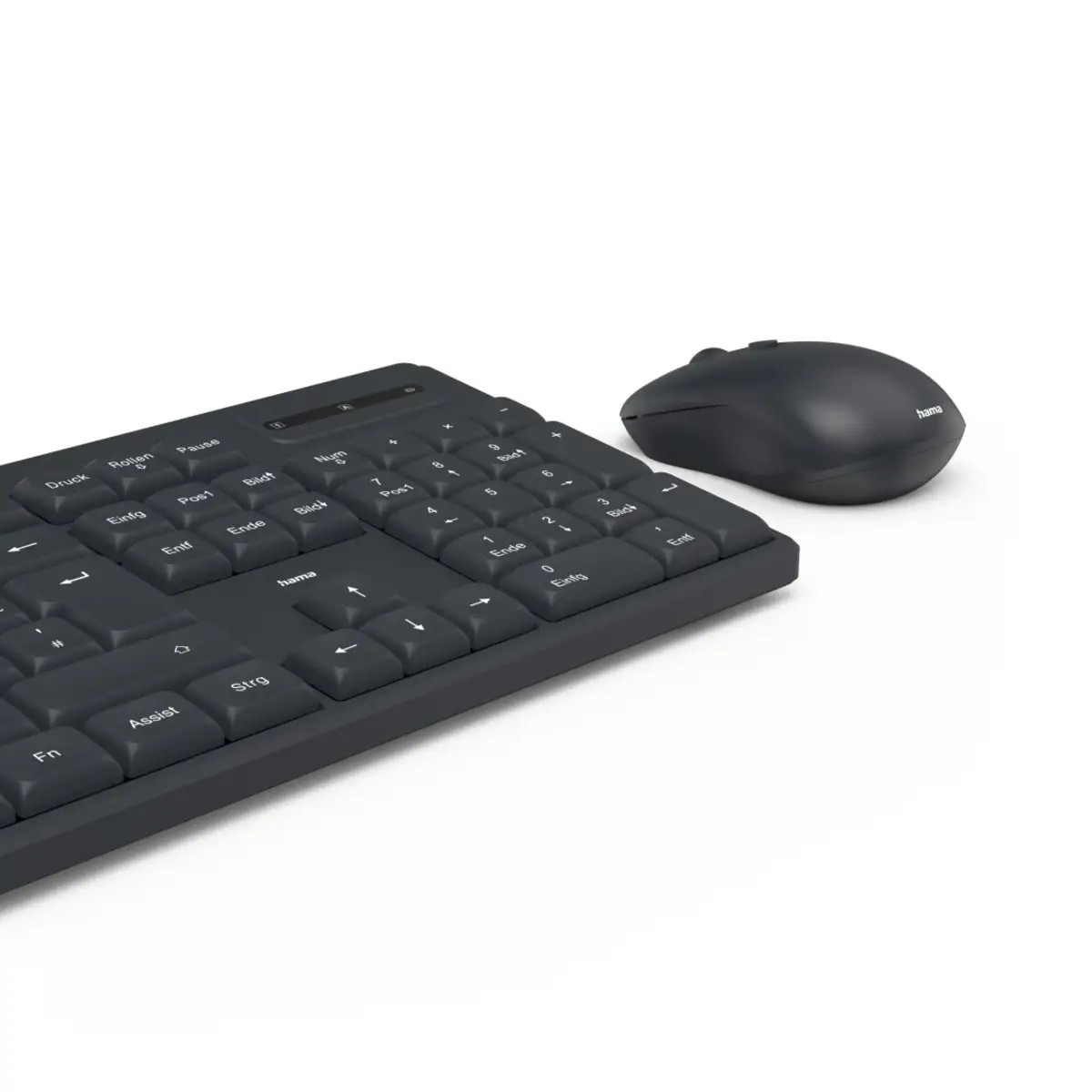 Funktastatur mit Maus WKM-200, kabellos, 8 Media-Tasten, Schw., QWERTZ DE