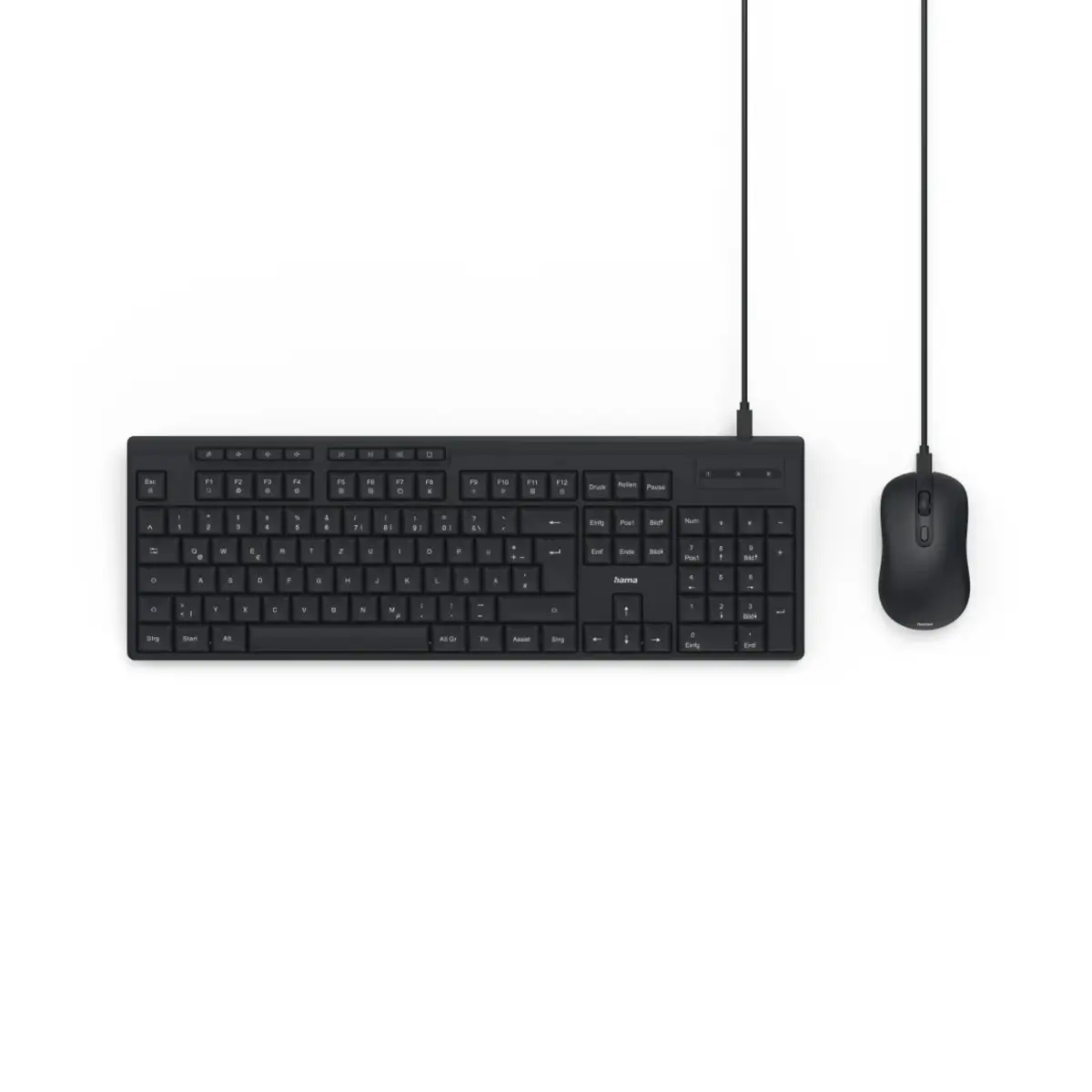 USB-Tastatur-Maus-Set CKM-200, kabelgebunden, Media-Tasten, SW, QWERTZ DE