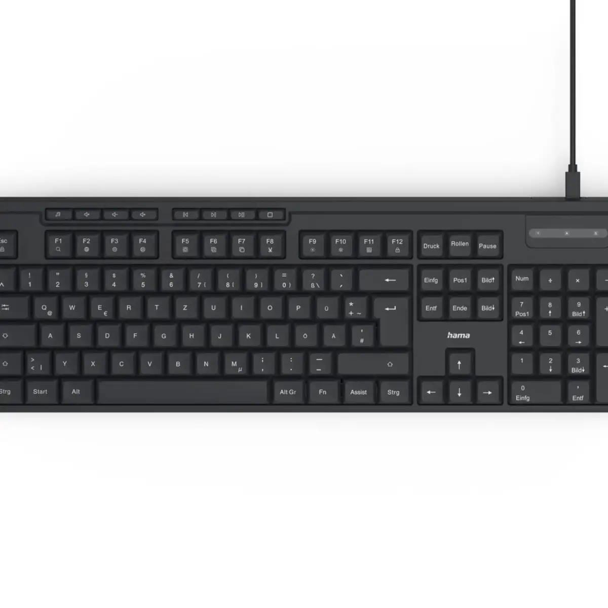 USB-Tastatur-Maus-Set CKM-200, kabelgebunden, Media-Tasten, SW, QWERTZ DE