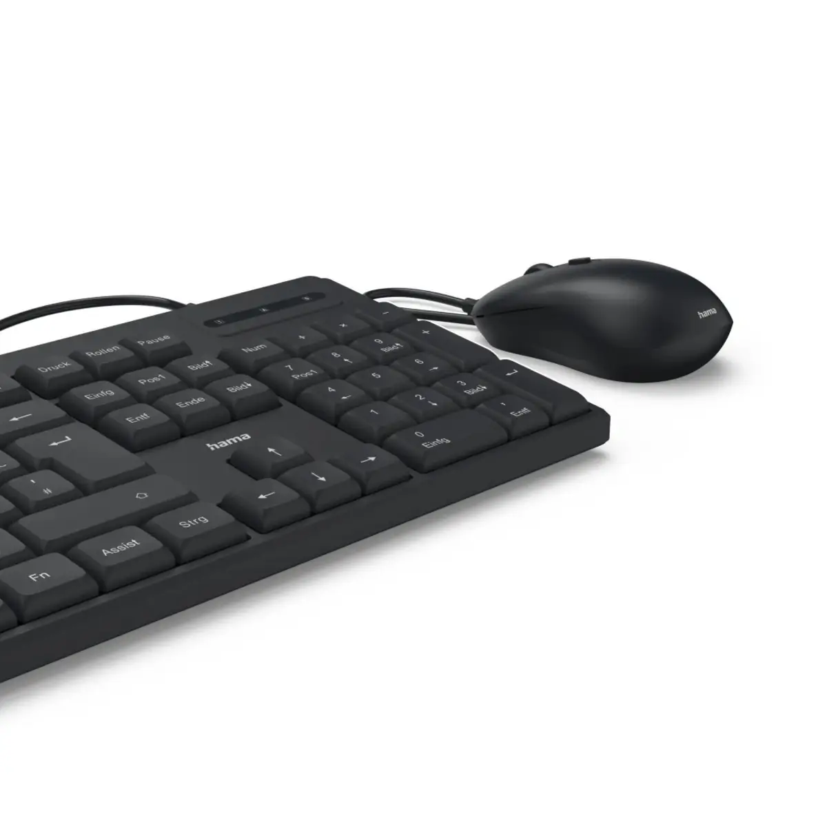USB-Tastatur-Maus-Set CKM-200, kabelgebunden, Media-Tasten, SW, QWERTZ DE