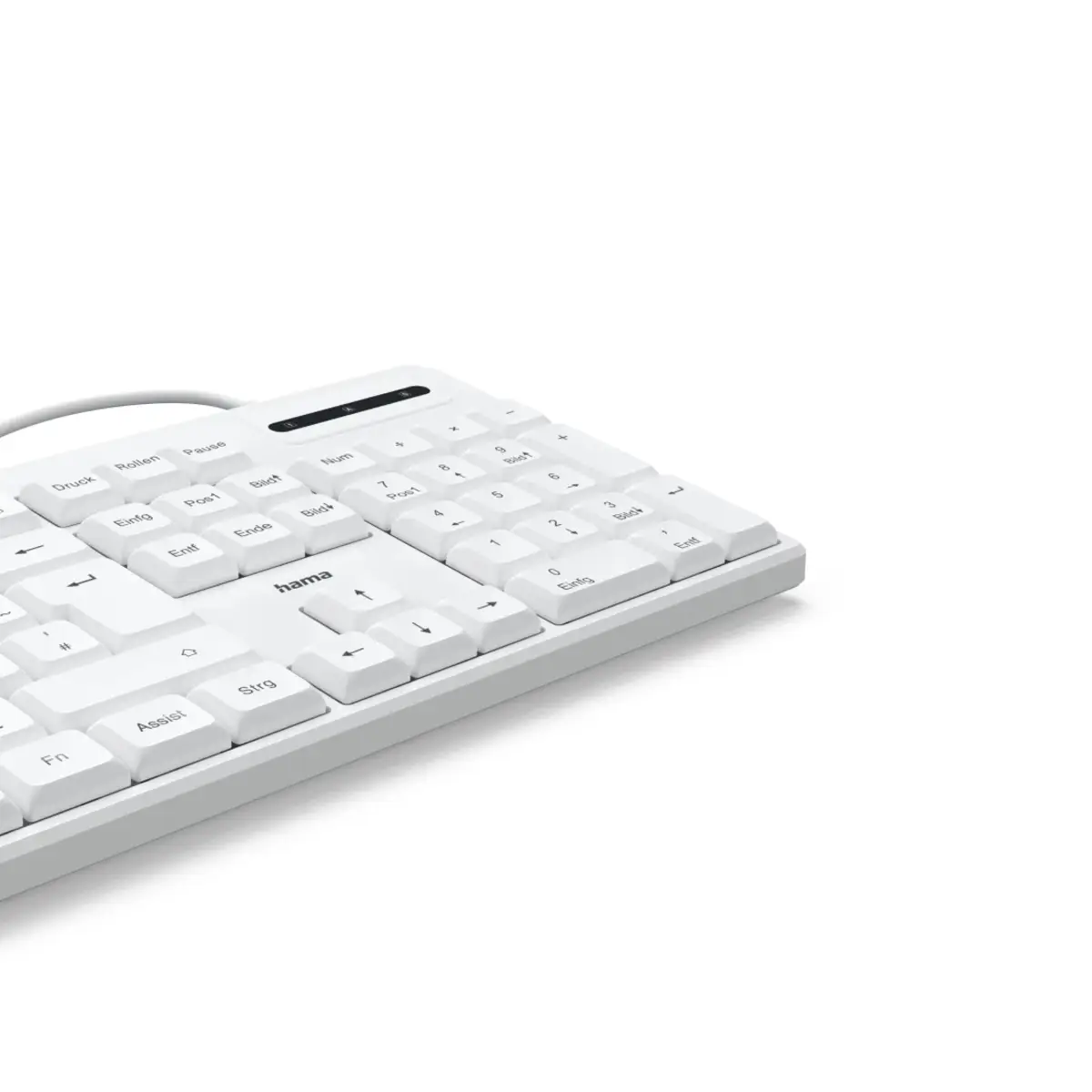 USB-Tastatur CK-200, kabelgebunden, 8 Media-Tasten, Weiß, QWERTZ DE