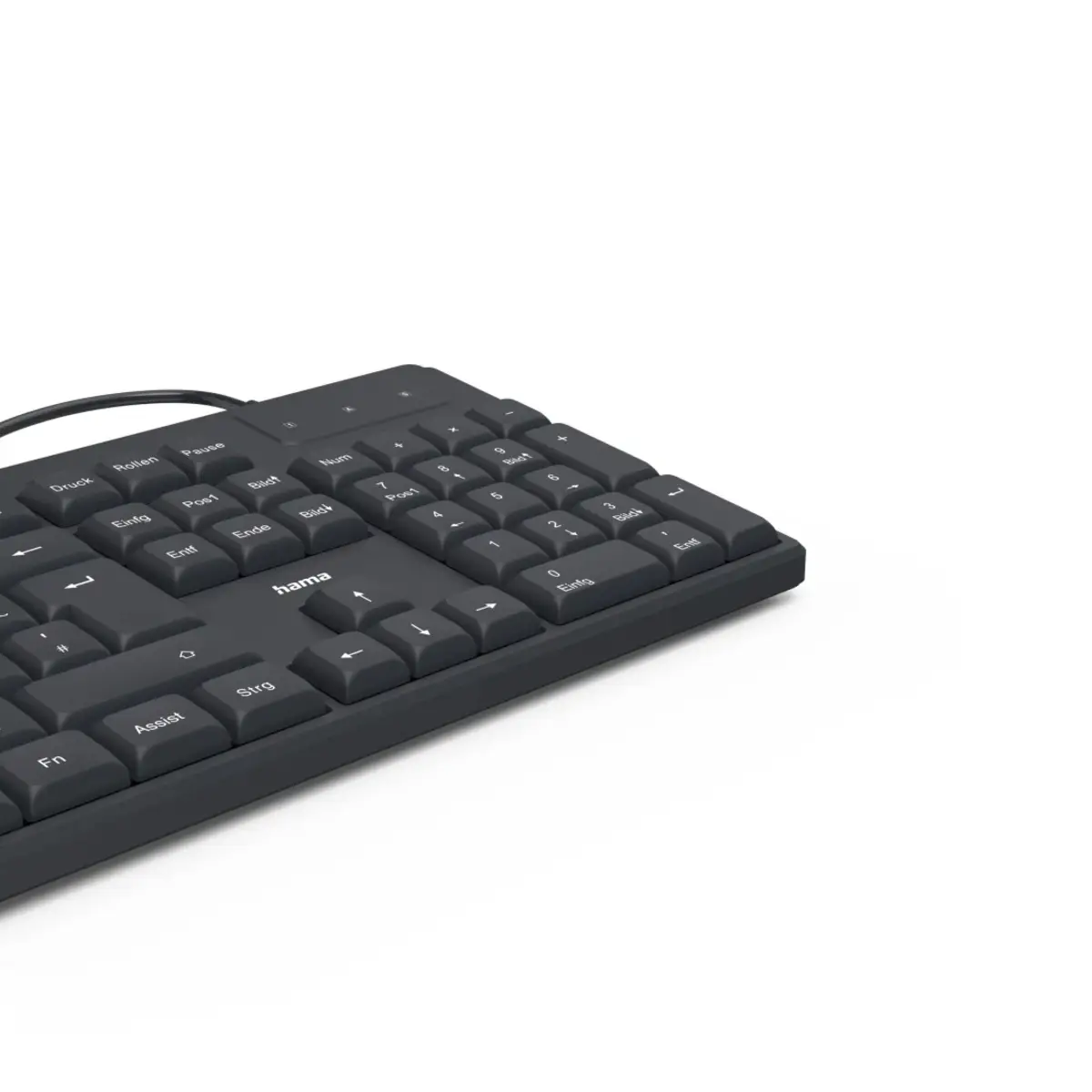 USB-Tastatur CK-200, kabelgebunden, 8 Media-Tasten, Schwarz, QWERTZ DE