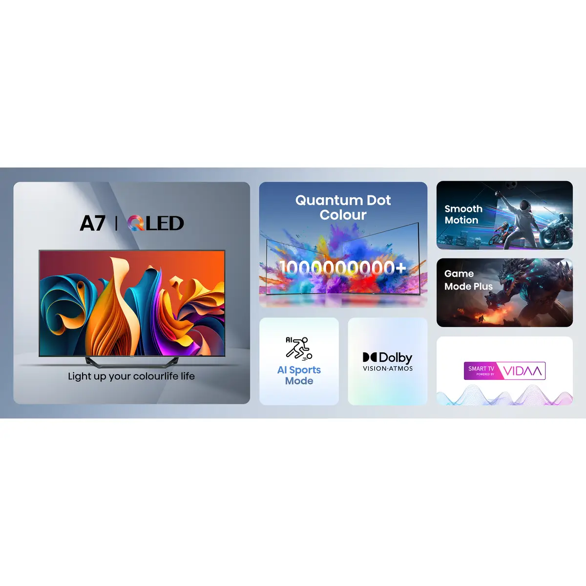 Smart-TV 50A7NQ 50" 4K UHD 3840x2160 16:9 350 cd/m² 4.000:1 8 ms Grau