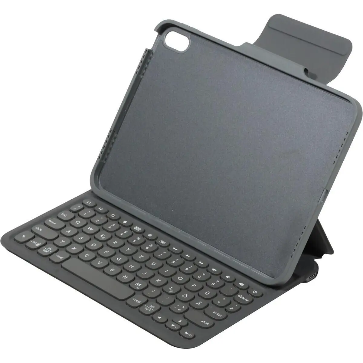 Pro Keys Tablet-Tastatur mit Hülle für iPad 10,9" (10. Gen.) Deutsch Grau