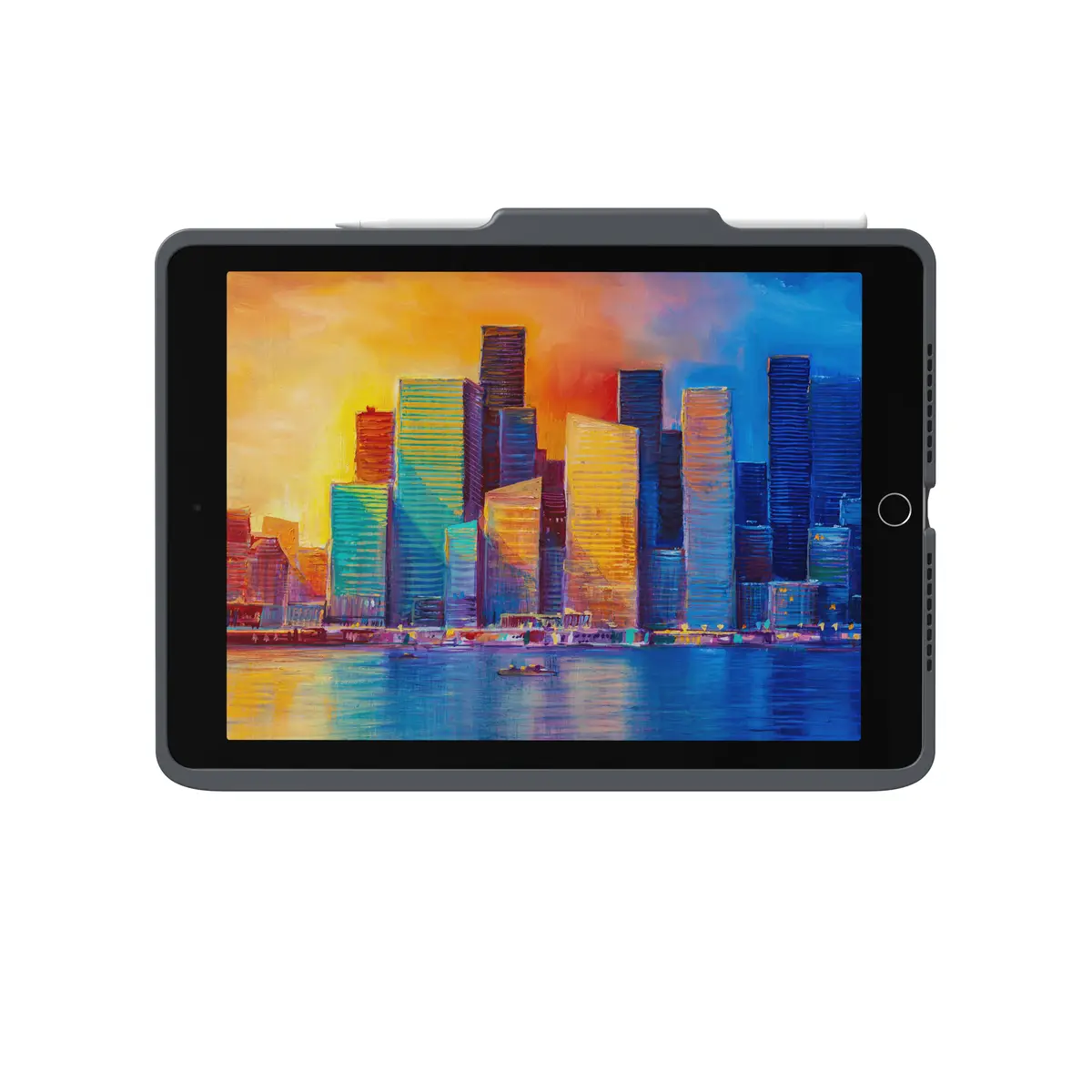 Pro Keys Tastatur und Foliohülle für iPad 10,2" (7./8. Gen.) Deutsch Schwarz/Grau