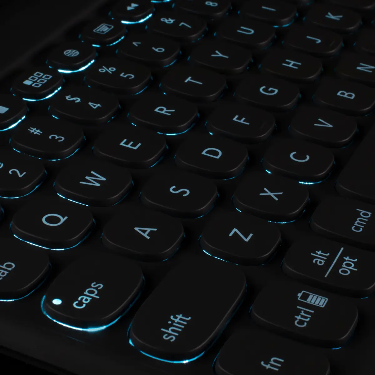 Pro Keys Tastatur und Foliohülle für iPad 10,2" (7./8. Gen.) Deutsch Schwarz/Grau