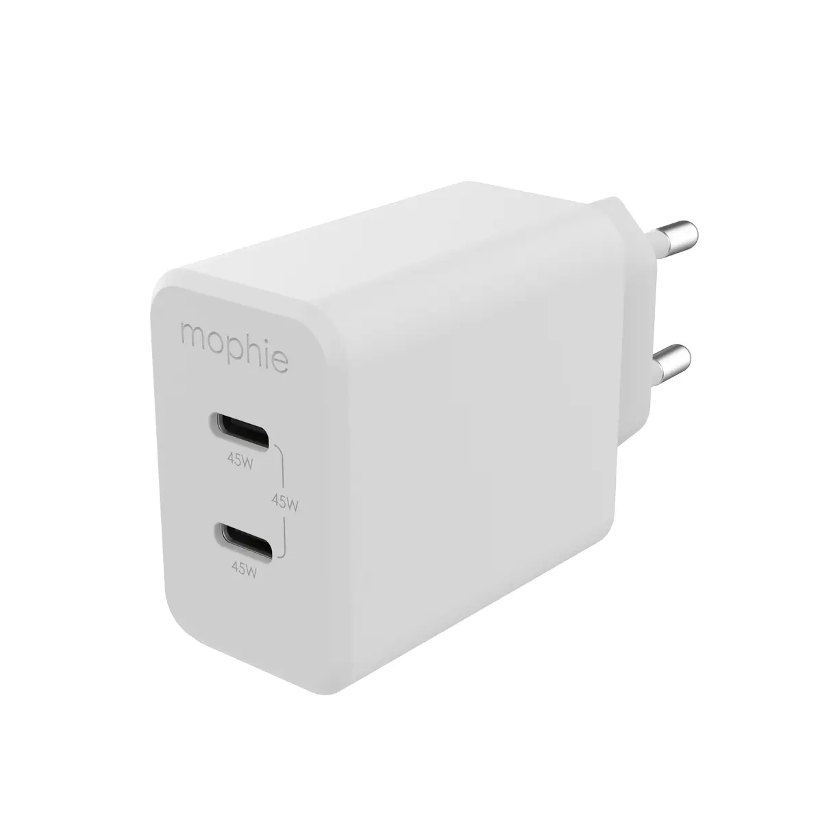 -Wall Adapter-USB-C-PD-DUAL-45W-GAN-White-EU(2xUSBC)