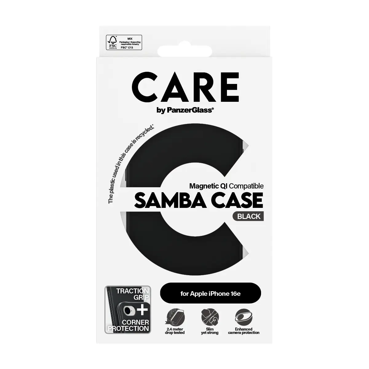 CARE Case Samba für iPhone 16e Schwarz kompatibel mit MagSafe