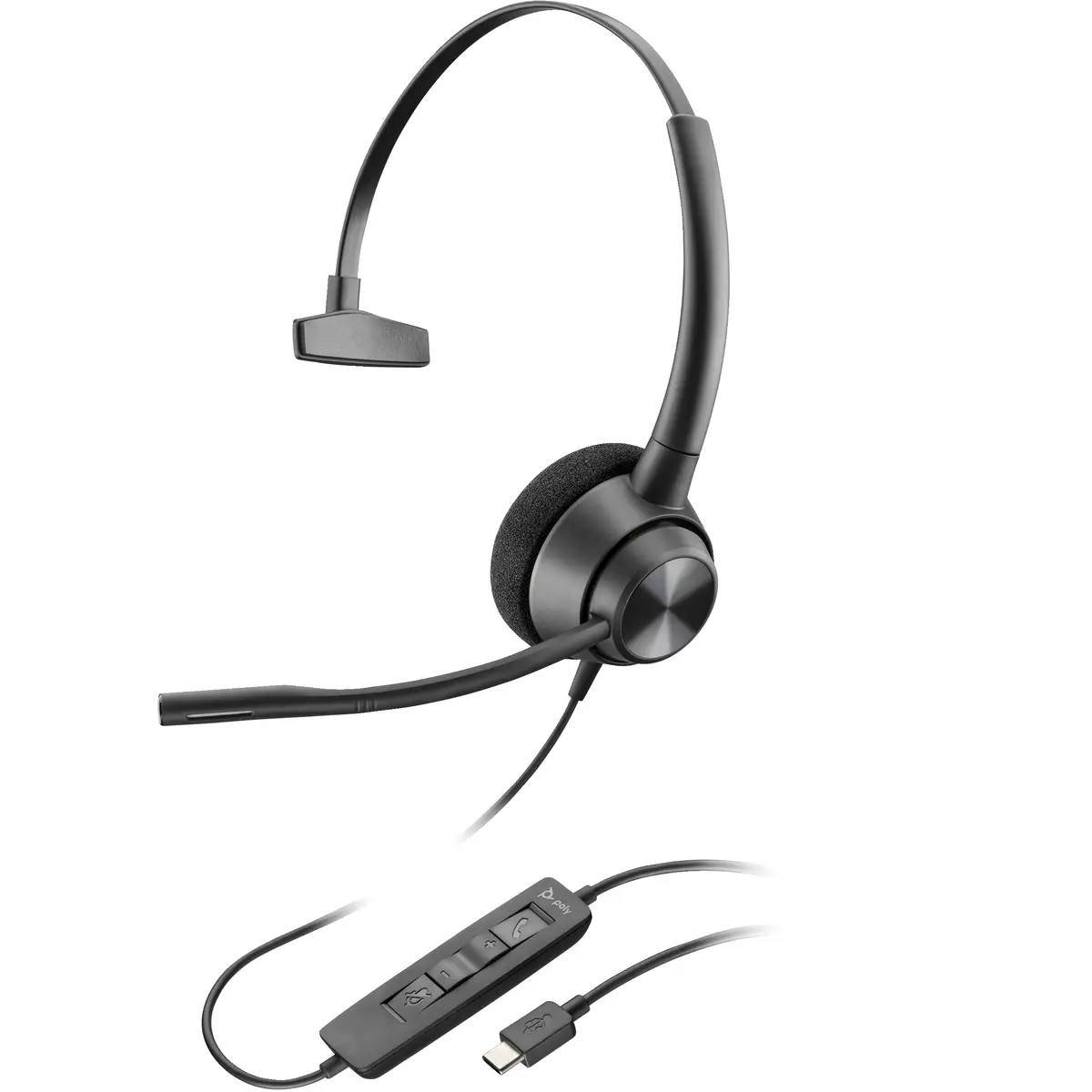 POLY EncorePro 310 Kopfhörer Kabelgebunden Kopfband Büro/Callcenter USB Typ-C Schwarz