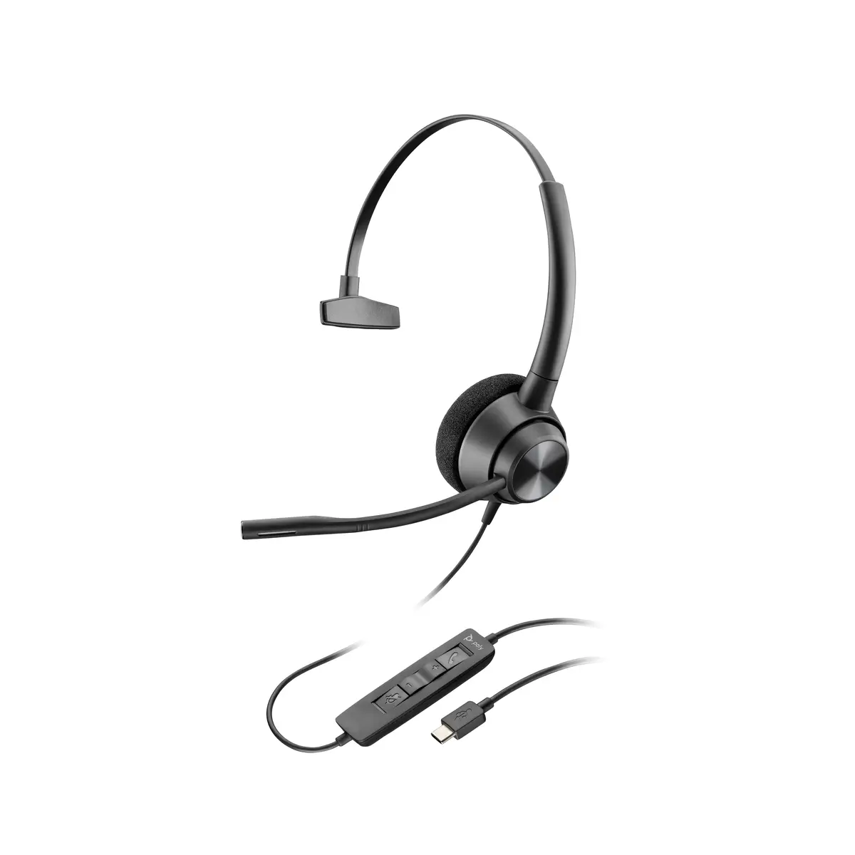 POLY EncorePro 310 Kopfhörer Kabelgebunden Kopfband Büro/Callcenter USB Typ-C Schwarz